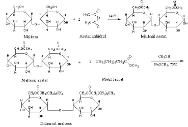 Gambar 1. Reaksi pembentukan dilauroil maltosa 