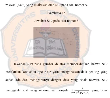 Gambar 4.15Jawaban S19 pada soal nomor 5