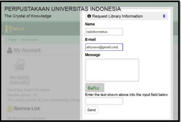 Gambar 2. Tampilan Request Library Information 