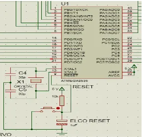 Gambar 3.2 Rangkaian sistem minimum mikrokontroler ATMEGA 8535 