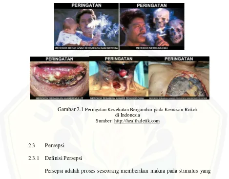 Gambar 2.1 Peringatan Kesehatan Bergambar pada Kemasan Rokok  