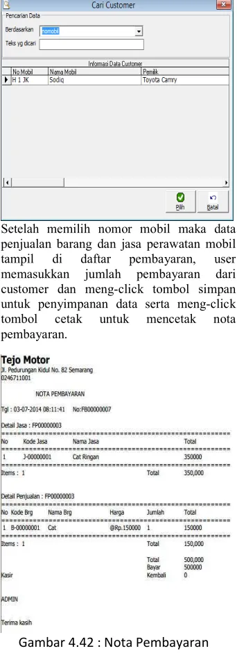 Gambar 4.42 : Nota Pembayaran