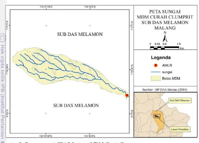 Gambar 2  Peta sungai di SPAS Jedong, MDM Curah Clumprit. 
