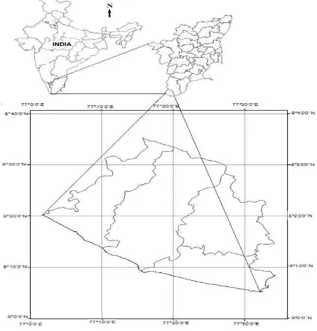 Figure 1: Geographic location of KanyaKumari District 