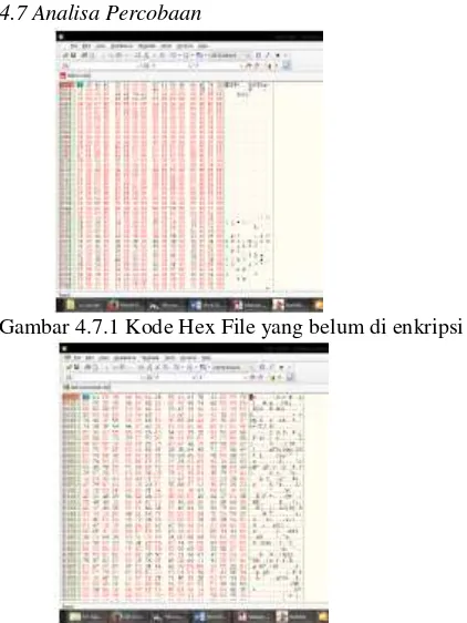 Gambar 4.7.2 Kode Hex File yang telah dienkripsi 