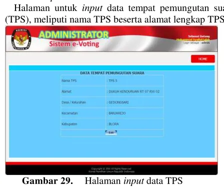Gambar 29.  Halaman input data TPS 