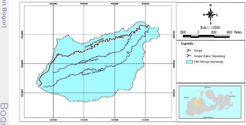 Gambar 9. Peta sungai utama Sub DAS Batulanteh (Sumber : Hasanuddin, 2008) 
