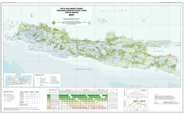 Gambar 2.7 Peta kalender tanam level kabupaten untuk skenario tahun basah Pulau Jawa (Las  et al