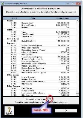 Gambar 3.3 Isian Account Opening Balance (Equity, Income, Cost, Expense) 