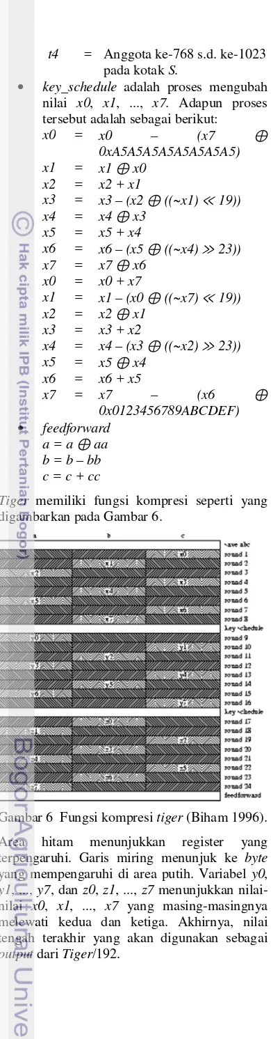 Gambar 6  Fungsi kompresi tiger (Biham 1996). 
