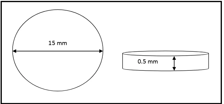 Gambar 5. Bentuk dan ukuran sampel untuk mengukur nilai penyerapan air 