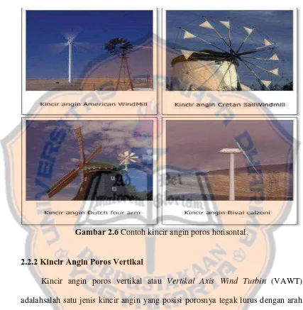 Gambar 2.6 Contoh kincir angin poros horisontal. 