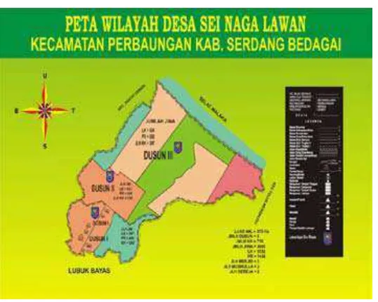 Gambar 2.1: Peta wilayah Desa Sei Nagalawan Sumber: Dokumentasi KSU Muara Baimbai (Wisnu, 2015:23) 