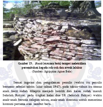 Gambar 15 .   Bosok (susunan batu) tempat meletakkan 