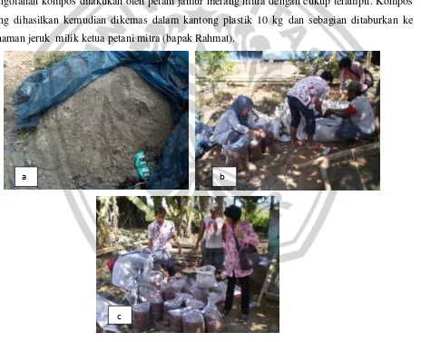 Gambar 5.7  Pengolahan dan pengemasan limbah hasil usaha budidaya jamur merang  