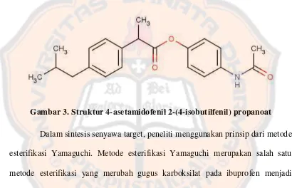 Gambar 3. Struktur 4-asetamidofenil 2-(4-isobutilfenil) propanoat  
