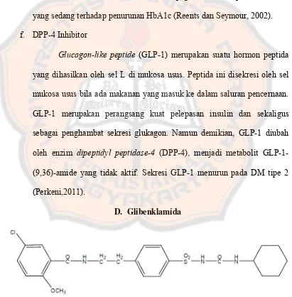 Gambar 3. Struktur Glibenklamida (DepKes RI, 1995) 
