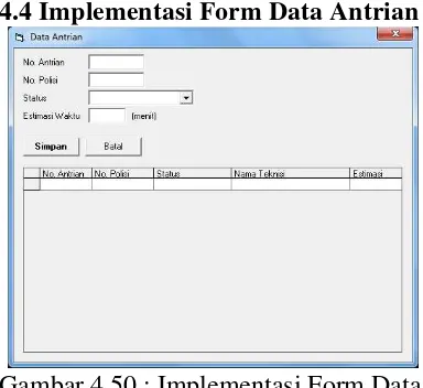 Gambar 4.50 : Implementasi Form Data 