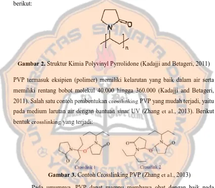 Gambar 2. Struktur Kimia Polyvinyl Pyrrolidone (Kadajji and Betageri, 2011) 