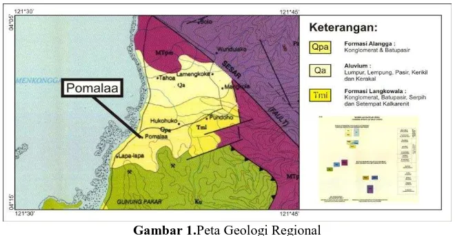 Gambar 1.(Sumber : Peta Geologi Kolaka, Sulawesi (T.O. Simandjuntak Surono, dkk., 1993) 