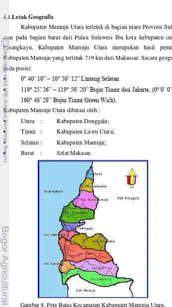 Gambar 8. Peta Batas Kecamatan Kabupaten Mamuju Utara. 