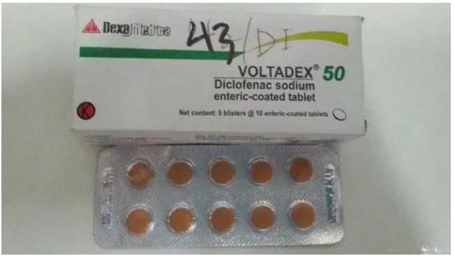 Gambar 6.Sampel yang mengandung Natrium Diklofenak (tablet Voltadex). 