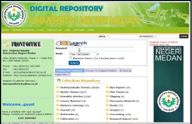 Gambar 4.8 Halaman Utama Digital Repository Unimed 