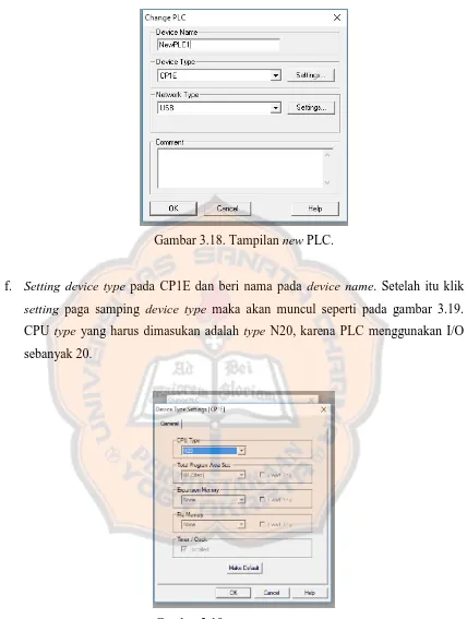 Gambar 3.19. Device type setting. 