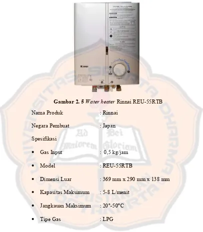 Gambar 2. 5 Water heater Rinnai REU-55RTB