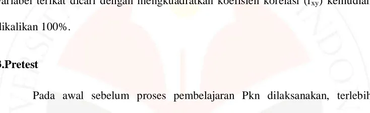 tabel Correlation.. Di dalam tabel Correlation tersebut akan didapat  nilai r dalam 