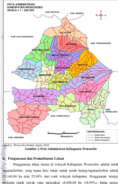 Gambar 2. Peta Administrasi Kabupaten Wonosobo 