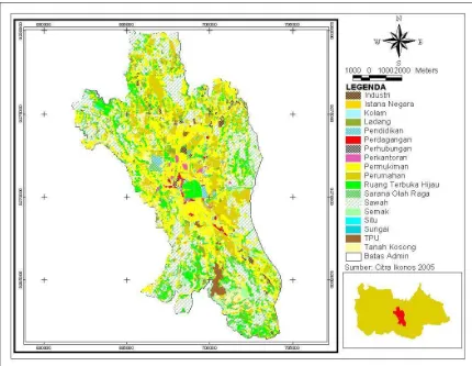 Gambar 6. Peta Persebaran Penggunaan/Penutupan Lahan Kota Bogor Tahun 2005 