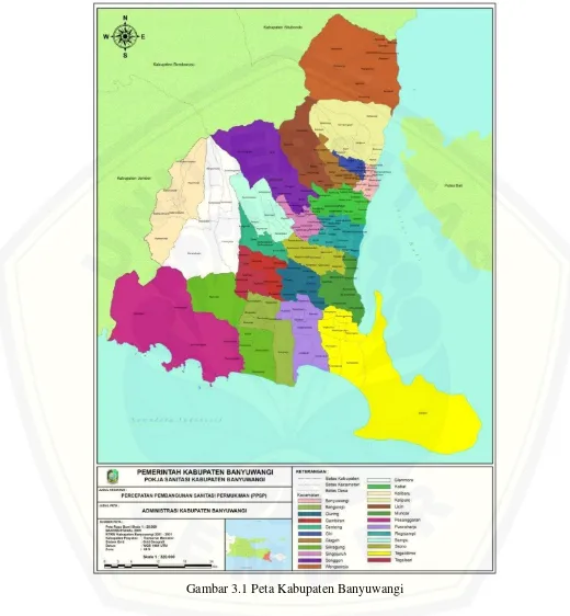 Gambar 3.1 Peta Kabupaten Banyuwangi 