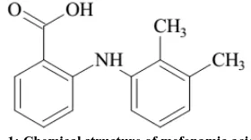 Fig. 1: Chemical structure of mefenamic acid  