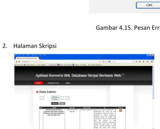 Gambar 4.15. Pesan Error 