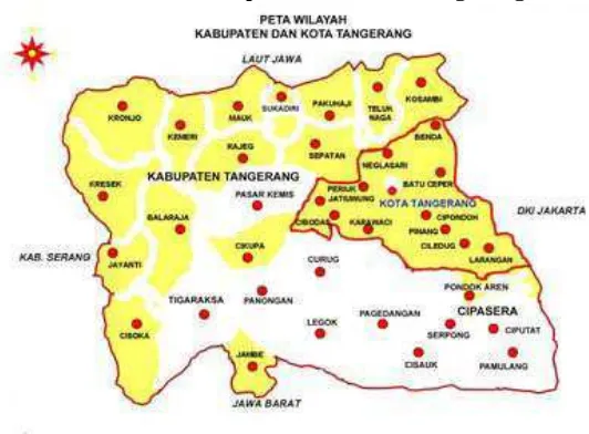 Gambar 01. Peta Kabupaten dan Kota Tangerang 