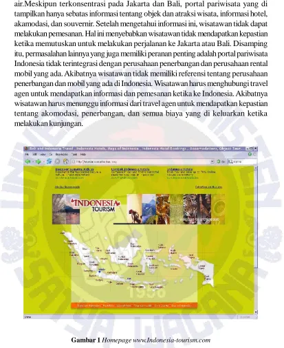Gambar 1 Homepage www.Indonesia-tourism.com