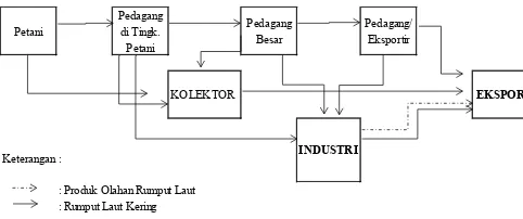 Gambar 2.  Struktur rantai pasok rumput laut pada industri pengolahan rumput laut di Sulawesi Selatan