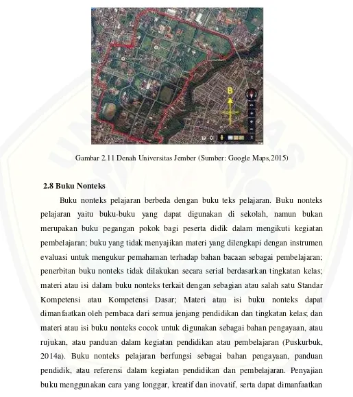 Gambar 2.11 Denah Universitas Jember (Sumber: Google Maps,2015) 