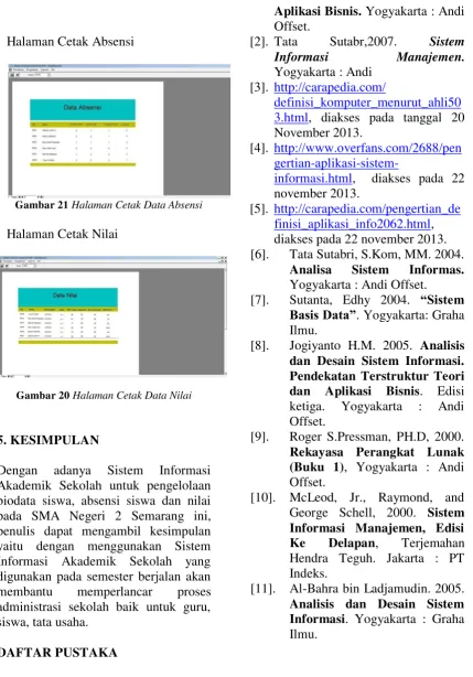 Gambar 20 Halaman Cetak Data Nilai 