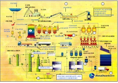 Gambar 4  Proses pabrikasi gula secara umum (Sumber: PG Jatitujuh Cirebon) 