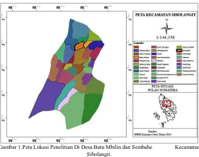 Gambar 1.Peta Lokasi Penelitian Di Desa Batu Mbilin dan Sembahe                Kecamatan Sibolangit