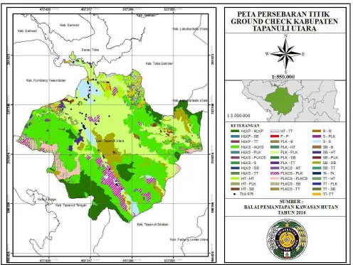 Gambar 8. Peta Persebaran Titik Ground Check di Kabupaten Tapanuli Utara 
