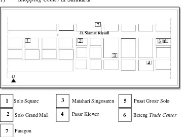 Gambar 1.1. Gambar Lokasi Shopping Center di Surakarta Sumber : Analisa Penulis, 2012 