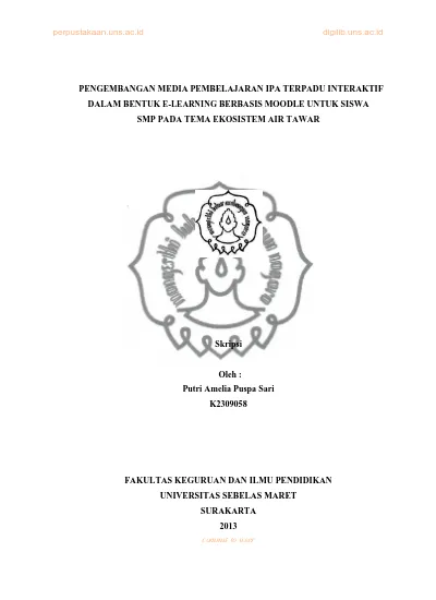 PENGEMBANGAN MEDIA PEMBELAJARAN IPA TERPADU INTERAKTIF DALAM BENTUK E ...