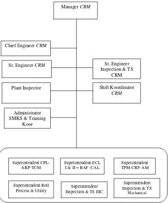 Gambar 3. Struktur Organisasi Divisi CRM Sumber: PT Krakatau Steel (Persero) Tbk. 