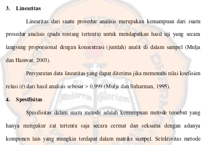 Tabel V. Kriteria Nilai Presisi yang Masih dapat Diterima 