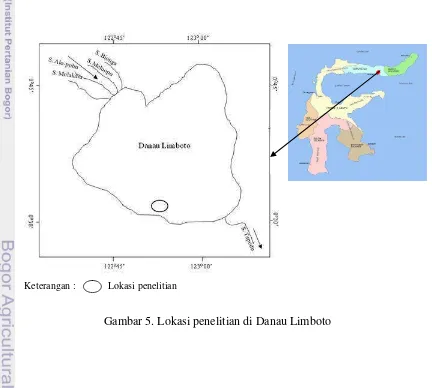 Gambar 5. Lokasi penelitian di Danau Limboto 