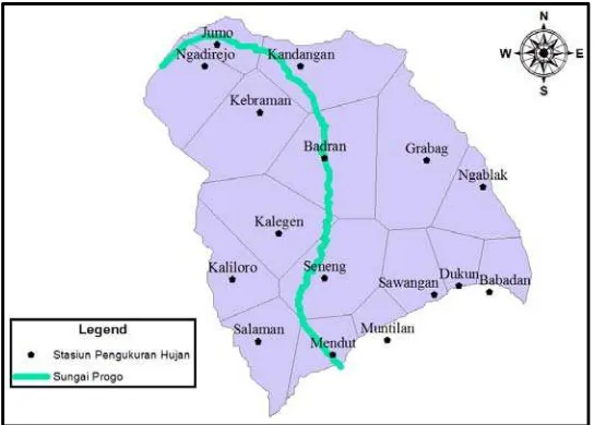 Gambar 1. Peta lokasi penelitian di DAS Progo Hulu (Sumber : Kementrian Pekerjaan Umum Balai Besar Wilayah Sungai Serayu-Opak) 