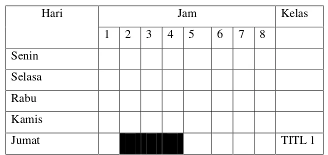 Tabel 3. Jadwal praktik mengajar 